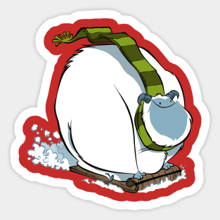 Sledding Yeti Sticker